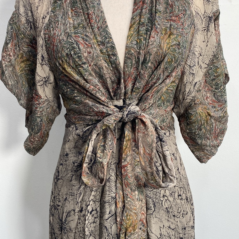 Winter Kate Anthropologie Silk Dress Maxi Fairy Whimsical Size Small - Picture 4 of 12